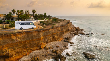 Benimar integral motorhome by the sea