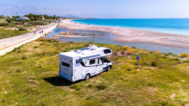 Benimar motorhome at the beach